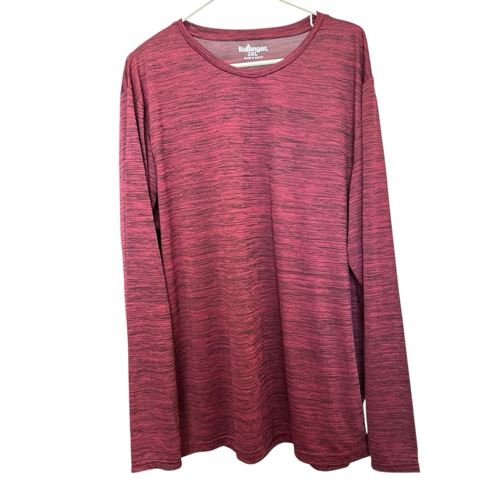 Bollinger T-Shirt Men's size 3XL Athletic‎ Space Dye Long Sleeve Red DOM073019